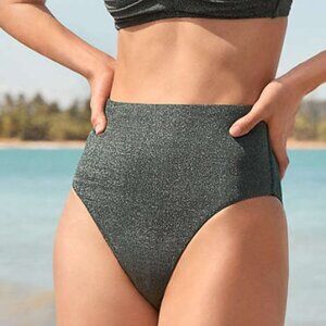 Lands' End Shine High Waisted Bikini Bottom - Size: 10 Long - NWT